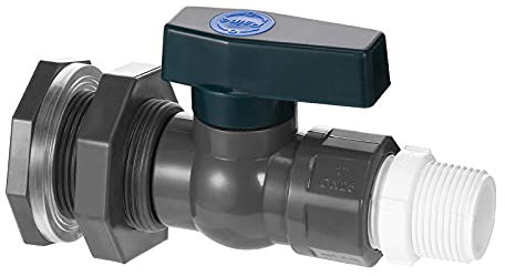 MISNODE PVC Rain Barrel Diverter Kit, 1 Inch Garden Faucet Connector PVC Rain Barrel Valve, Rain Barrel Spigot Kit With Bulkhead Fitting Adapter (1 Inch, DN20)