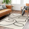 Livabliss Lucca Wohnzimmer modern – Abstrakt Design in Marmor Optik für Wohnzimmer 200x275 cm, Esszimmer, Schlafzimmer - Marmor groß, weicher Kurzflor in Elfenbein und Schwarz