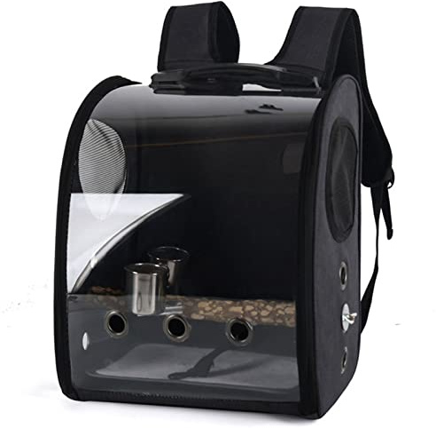 HIHELO Sac à Dos de Transport d'oiseaux avec Rideau de Protection Solaire imperméable,Cage à Oiseaux transportable Transparente avec Accessoires pour Oiseaux,Sac de Transport d'oiseaux Perroquet