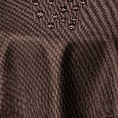 DecoHomeTextil Leinen Optik Tischdecke, Oval 135 x 180 cm Dunkelbraun, wasserabweisend, fleckenabweisend, abwaschbar, Lotuseffekt, bügelfrei