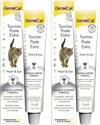 GimCat EXPERT LINE Taurine Paste Extra - Funktionaler Katzensnack fördert Herzfunktion und Sehkraft - 1 Tube (1 x 50 g) (Packung mit 2)