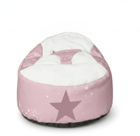 rucomfy Beanbags Baby Beanbag Chair with Safety Harness Straps for 0-6 Month Old - Safe Cuddle Seat Lounger for Newborn with Filling Included - Machine Washable (Baby Pink, Personalised)