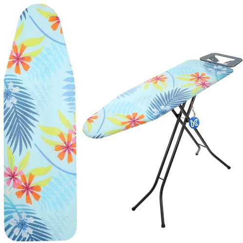 KADAX Copriasse da stiro in policotone, rivestimento per asse da stiro a vapore, rivestimento per asse da stiro di ricambio con imbottitura in spugna (blu, 127 x 46 cm)