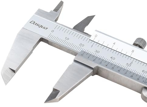 Dasqua Calibro a Corsoio Ventesimale Analogico Meccanico, Da 0-6 Pollici/0-150 mm, Precisione 0,05 mm/1/128 Acciaio Inox