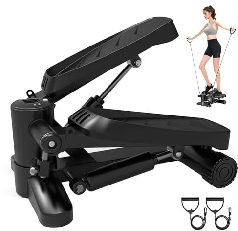 Stepper für Zuhause-Mini Stepper, Einstellbarer Widerstand Stepper mit Smart Display, Stairmaster, Hometrainer Stepper 150kg, Fitnessgeräte für Zuhause (01-Nicht Einstellbarer Widerstand)