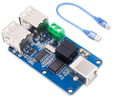 USB Isolateur Binghe 4 Kanal USB HUB Isolateur Module avec Câble Support 12Mbps 1.5Mbps Plug and Play avec Une Forte Protection Contre Les Interférences de Puissance Compatible avec USB2.0