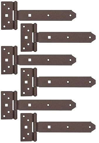 Alberts 822040 DURAVIS® Kreuzgehänge | mit vernietetem Stift | rostbraun duplexbeschichtet | Band 192 x 34 mm | Scharnier 45 x 90 mm | 6er Set