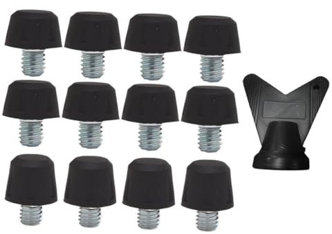 Milageto 12 Stück Fußballschuh-Spikes, Fußballschuh-Spikes mit M6-Gewinde, Rugby-Schuh-Stollen, Fußballschuh-Spikes für das, Schwarz