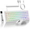 MAMBASNAKE ATTACK SHARK X68 HE Rapid Trigger-Tastatur & R1-Maus & 8KHz-Spiralkabel Kombinationen, 0,01 mm RT-Genauigkeit, 8KHz Wired Magnetische Tastatur, R1 Kabellose Gaming-Maus, für PC/Mac–Weiße