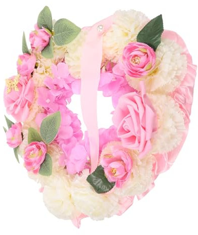 TOPBATHY 1Ensemble Forme de Cœur pour Décoration de Cimetière Fleurs Roses Réalistes Significatif Assemblage pour Commémorations