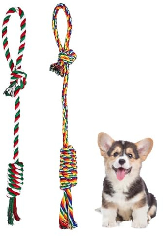 Juguta 2 Unidades, Juguetes de Cuerda para Perros, Juguetes para Masticar Perros Grandes, Cuerda de Juguete para Perros con Nudos, Beneficiosa para la Salud Mental del Perro, Salud Dental