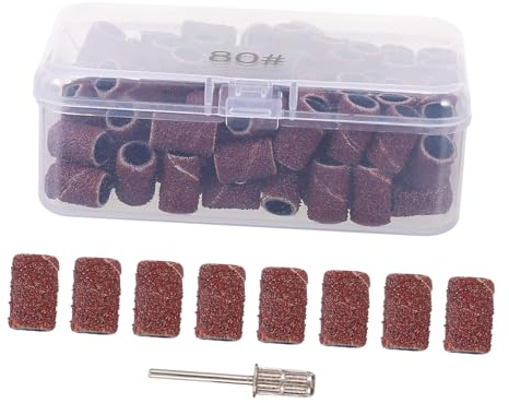 POPETPOP 100pcs Bandes Abrasives Marron en Toile Émeri pour Ponceuse Électrique Ongles, Polissage et Retrait, Accessoire Manucure Professionnel pour Femmes