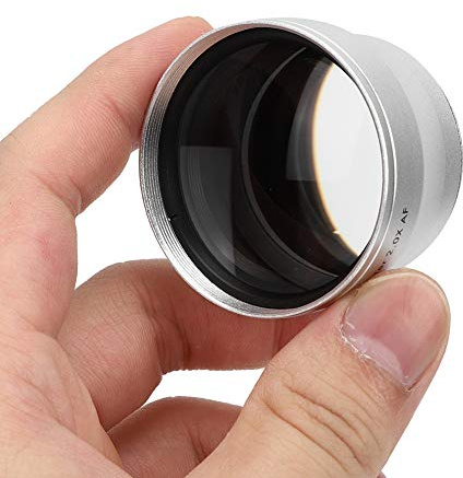 KIMISS Lente Aggiuntiva da 40,5 Mm in Lega di Alluminio Nera con Ingrandimento 2X per Obiettivi Fotografici Super Distanza Ad Alta Definizione Compatibile con .Diametro di Apertura