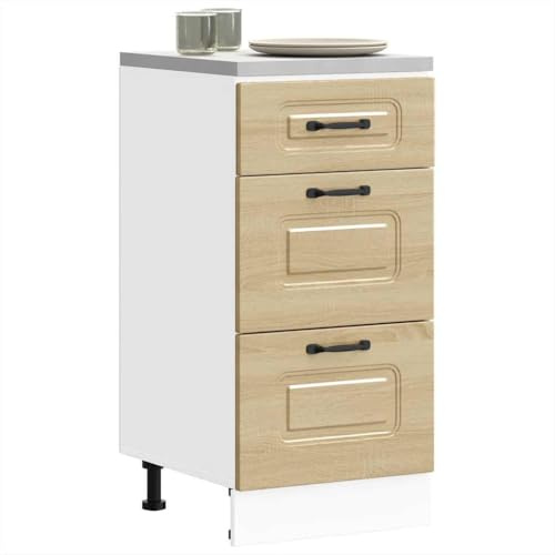 YunCangg Kalmar köksunderskåp högglans vit, 40 x 46 x 81,5 cm, trämaterial, justerbara fötter, förvaringsutrymme för kök, klyvbeständigt