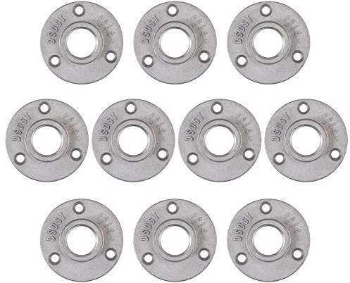 Rohrflansch Flansch eSynic 10 Stücke 3/4'' BSP Bodenflansch Gewindeflansch 3/4 Zoll Rohrhalterung aus Aluminiumlegierung mit 3 Löchern, Für Rohre Wasserhahn Industrial Style Möbel(10tlg. in Silber)