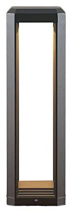Lucande LED LED-utomhuslampa 'Fery' (modern) i Grå av aluminium/grå zink (1 lamor, glödlampor ingår) - Väglampa, pollare, vägbelysning, sockellampa