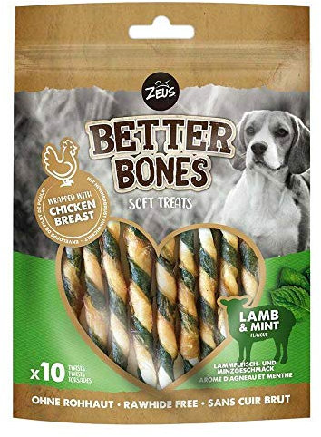 Zeus BetterBones, gedrehte Kaustangen, mit Lammfleisch und Minzgeschmack, 10stk.