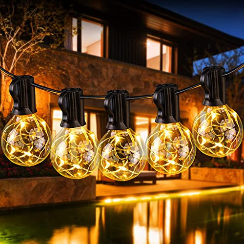 Lichterkette Außen, GlobaLink G40 Lichterkette Glühbirnen IP65 Wasserdicht mit 30 + 3 Ersatzbirnen Garten Lichterkette Warmweiß Innen/Außen für Zimmer, Bar, Garten, Balkon, Party, Terrasse Deko -11,7M