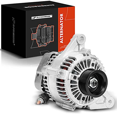 A-Premium Alternator Compatible with Jeep Wrangler 2001-2006 4.0L, TJ 2001-2006 4.0L, 12V 117A Clockwise 6-Groove Pulley, Replace# 121000-3810, 56041565AB
