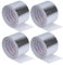awagas 4 Rolls Aluminum Foil Tape, 80mm x 25M Heat Resistant High Temperature Withstand 80°C to 100°C Adhesive Insulation Tape for HVAC Repair Insulating Sealing Ducts Pipework