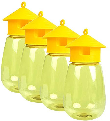 HCLZOE Confezione da 4 Trappole Riutilizzabili per Mosche, Trappole per Mosche della Frutta Acchiappamosche All'Aperto