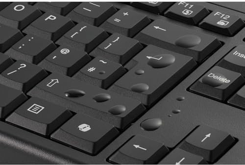 Rexel Kensington KM270 EQ Set med uppladdningsbart trådlöst tangentbord och ambidextrous tyst mus för PC, 2,4 GHz och BT 5.0, stänksäker, AZERTY ISO - svart K75560FR