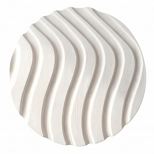 JUNJŌ KAZE - Panel Decorativo de Pared en Madera Maciza (38 cm) | Escultura Mural Estilo Japandi Ondulado | Instalación Sin Taladros | Arte Elegante para Salón, Dormitorio y Oficina