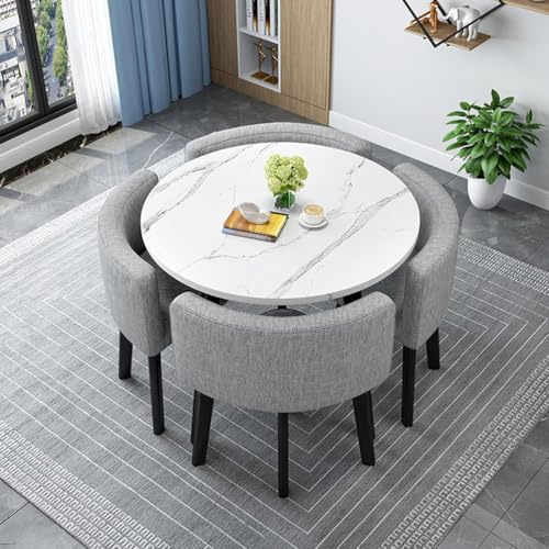 Modern Square Dining Table Set with 4 Chairs Durable Metal Frame Perfect for Kitchen and Dining Room Stylish Dining Group for 4 People 33.90cm