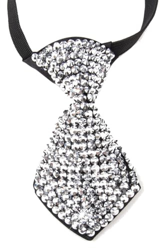 Amazleer Women Faux Pearl Bow Tie, Lady Portrait Brooch Detachable Bow Tie, Silver Alloy, Vintage Formal Wear for Party (Silver Sequin)