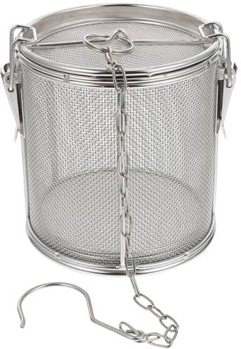 OSALADI Passoire à Épices en Acier Inoxydable 16 Cm Chaînette Crochet, Tamis Fin pour Mijoté en Pot, Accessoire la Cuisine Polyvalent pour Ragoûts, Soupes et Infusions Style Aléatoire