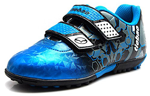 Tiebao Pojkar Cool Flerfärgad Kardborreband Fotbollsskor Fustal Fotboll Sneakers Hård Mark Torva Inomhus Blå SN76660 EU33