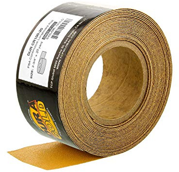Dura-Gold Premium Gold 100 Grit PSA Longboard Sandpaper, 20 Yard Roll, 2-3/4 Wide, Self Adhesive Stickyback, Woodworking & Automotive Sandpaper Roll, Air File Sand Paper, Auto Sanding Blocks