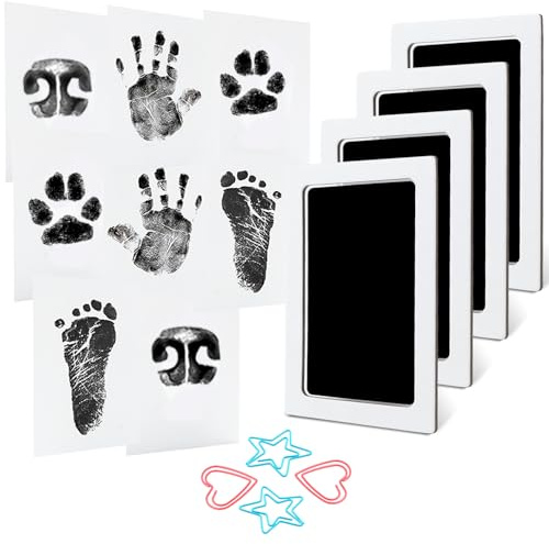 4-Pack Baby Inkless Hand and Footprint Kit, Dog Nose & Paw Print Kit