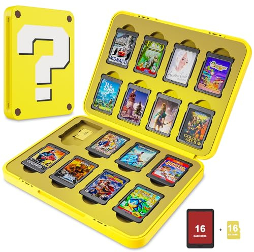 LUCYLANKER Étui de Rangement pour Jeux Switch Lite NS Peut contenir jusqu'à 16 Jeux Système de Rangement de Protection Organisateur de Cartes de Jeu Étui Rigide avec 16 emplacements (D)