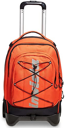 Invicta TROLLEY, Rucksack mit Trolleyfunktion, Schulranzen mit Rollen, 3 in 1, Abnehmbarer Rucksack, nachhaltige Materialienfür Schule Reisen&Freizeit, Mädchen&Jungen, rot, NEW PLUG ACTIVE LOGO