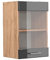 Vicco Küchenglasschrank R-Line, Anthrazit Hochglanz/Goldkraft Eiche, 40 cm