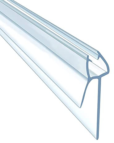 Shower Screen Seal Strip,4-6mm Glass Thickness Shower Door Seal Strip Replacement with Adjustable Length of 90cm Effectively Stop Water Flow Leaks,Wide Sides for 10-20mm Gap,Transparent