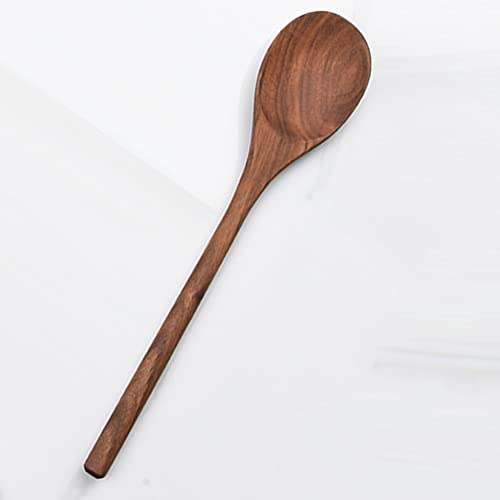 Wooden Spoon for Cooking,13 Walnut Wood Mixing Spoon for Soup Stirring, Nonstick Kitchen Serving Spoons Scooper Cooking Utensil with Long Comfortable Handle Smooth Finish Tableware