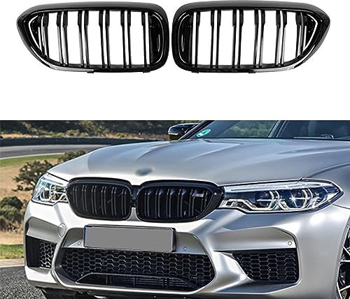 PAISEN Kühlergrill für 5er G30 G31 ，Zubehör Sport Frontgrill，Glanz Schwarz Doppelsteg Sport Kühlergrill Einfache Montage | Premium ABS Material