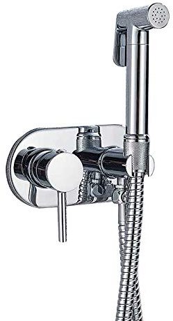 GALSOR Chrome Handheld Bidet Sprayer for Toilet with Hot and Cold Water, Bathroom Cloth Diaper Sprayer Set Wall Mounted Brass Toilet Bidet Sprayer Kit for Pet Bathing, Personal Hygiene