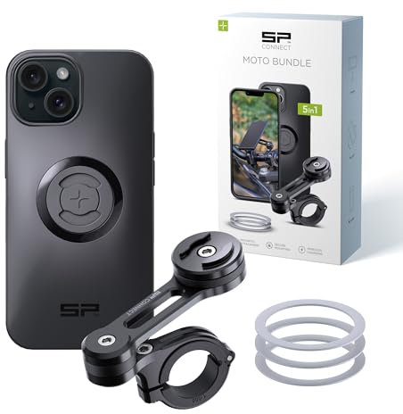 SP CONNECT Moto Bundle | SPC+ | kompatibel mit iPhone 15 Handyhalter für Motorrad Bike Moped Roller | Gadget Halterung für Navi