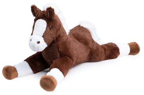 BEJOY - Juguete de peluche, caballo, gran pony, para niños, novia, regalo de cumpleaños, 80 cm