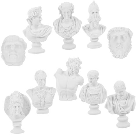 Amosfun 1 Satz Griechische Büstenstatue Teiliges Aus Stabilem Kreative Wohnraumdekoration Kunstunterricht Und 10 Stück