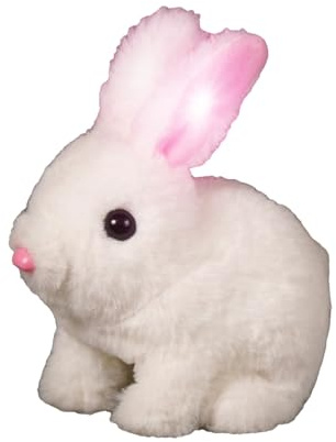 Bunny Electronic Toys - Realistic Simulated Rabbit, Plush Figure Interactive | Robotic Animal Jumping to Jump, Twistling Dipped Ears, for Gaming, Entertainment