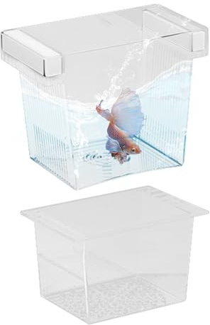 Scatola di allevamento per acquario – Recinto durevole per vivaio di pesci, inserto di separazione rimovibile, di supporto di a montaggio stabile | Scatola di acclimatazione di