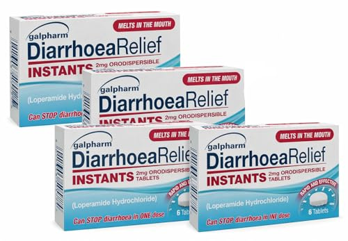 Loperamide Diarrhoea Relief 2mg Orodispersible Tablets (4 Pack) – Anti Diarrhea Treatment – Melt in Mouth, Fast Acting Short-Term, No Water Needed