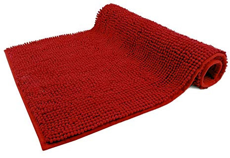 WohnDirect Badematte 70 x 120 cm | Rot | rutschfest & Waschbar, Badezimmerteppich zum Set kombinierbar, Badvorleger, WC Garnitur, Badteppich, Oeko-TEX Zertifiziert