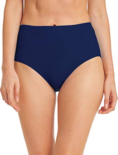 Micosuza Women's Swim Bottom High Waist Retro Basic Full Coverage Bikini Tankini Swimsuit Briefs Navy