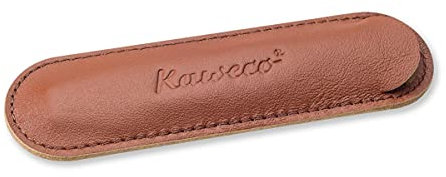 Kaweco Eco 1er Leder Etui Brandy I Stifte Etui passend für die Sport Serie I Schreibetui aus echtem Leder mit schöner Prägung I schicke & Klassische Stifttasche I Stiftetui 12 x 3,5 cm