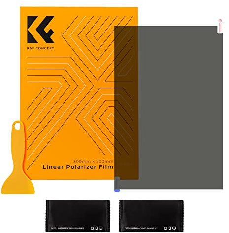 K&F Concept Polarisationsfolie 1 Stück 300 * 200 * 0,21mm linear 90 Grad polfilter Folie